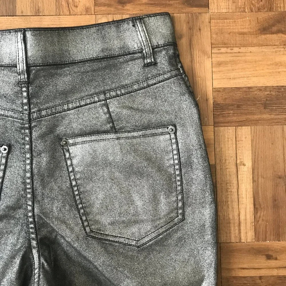 NWT INC International Concepts Metallic Silver Skinny Denim Jeans Size 8 - Picture 6 of 7